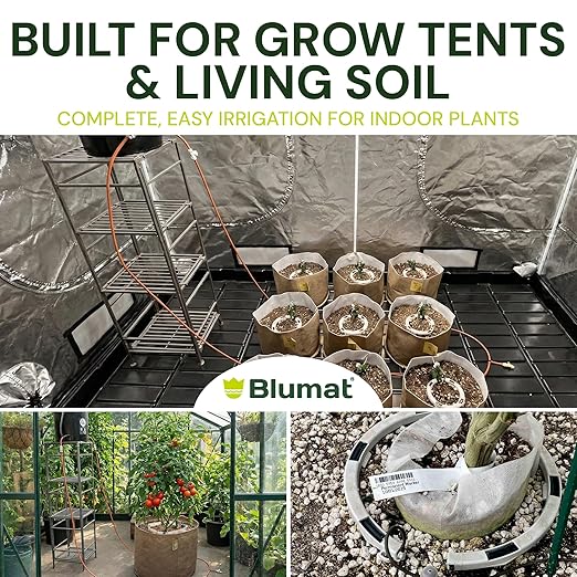 Grow Tent Drip Irrigation System - Blumat Watering Kit for 1 Extra Large Pot (30-90 Gallon) - Automatic Grow Tent Watering System with Efficient Preset Blumat Sensors (Bucket not Included)