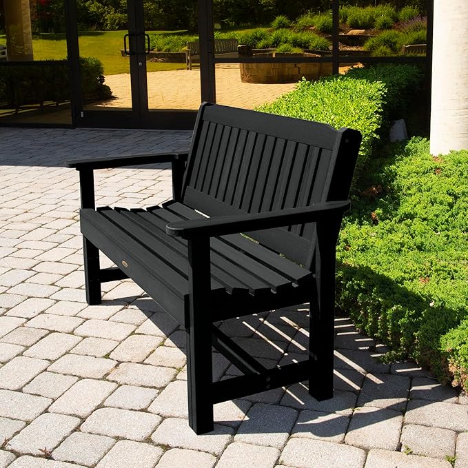 Sequoia Professional CM-BENSQ42-BKE Commercial Grade Exeter 4 Foot Garden Bench, Black