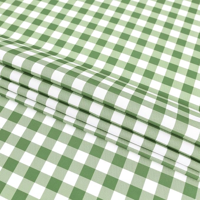 Waterproof Plaid Tablecloth Fabric - Square 58x58 Inch Classic Gingham Checker Table Cloth for Indoor/Outdoor Use - Buffalo Table Cover for Picnics, BBQs, and Parties