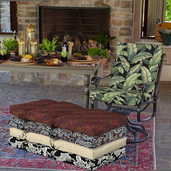 Arden Outdoor Chair Cushion, 21 x 20, Rain-Proof, Fade Resistant 21 x 20, Onyx Cebu