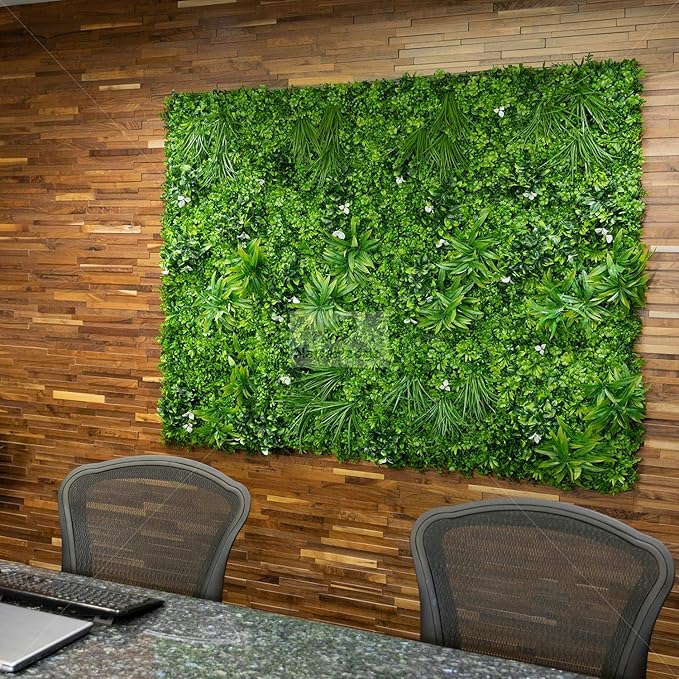 NatraHedge 20''X40'' Artificial Maui Living Wall Grass Wall Decor, 5Pcs (28SqFt) Hedge Leaf Grass Panels for Indoor, Outdoor, Garden and Balcony Privacy Fence Screen