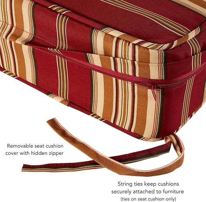 Tuscan Stripe Outdoor 2-piece Deep Seat Cushion Set