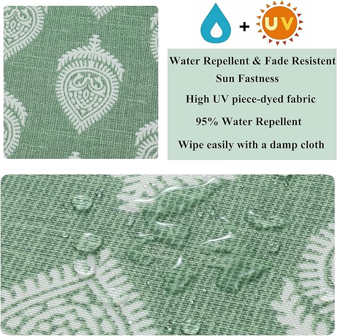FUNHOME Outdoor Wicker Chair Cushions 18 x 18 x 2.5 Inch, Outdoor Water-Resistant Patio Chair Cushions 2 Packs, Sqaure Chair Pads for Wicker Chair Seat, Fair Green