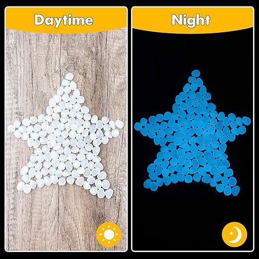 Glow in The Dark Rocks Outdoor Garden Pebbles Stones, 2.2Lbs White Fish Tank Glow Rocks Resin Glowing Pebbles for Garden/Aquarium/Planter/Walkway/Driveway