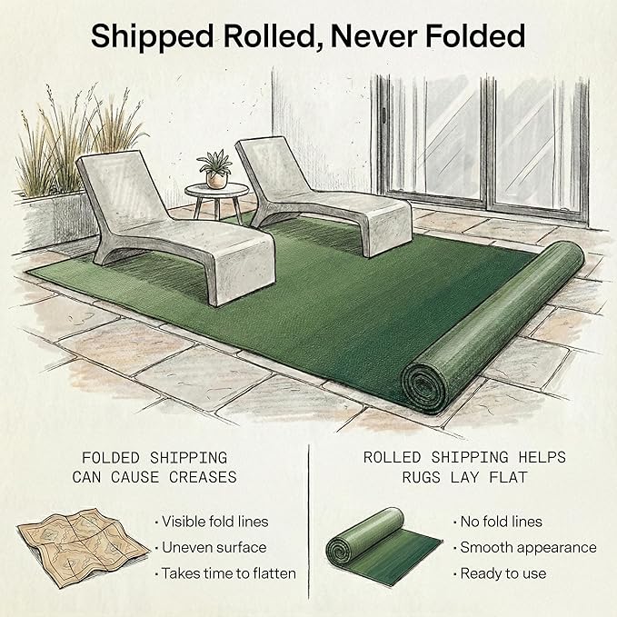 Fab Habitat Ombre Outdoor Rug - Waterproof, Fade Resistant, Crease-Free - Premium Recycled Plastic - Striped - Patio, Porch, Deck, Balcony - Big Sur - Green - 3 x 5 ft