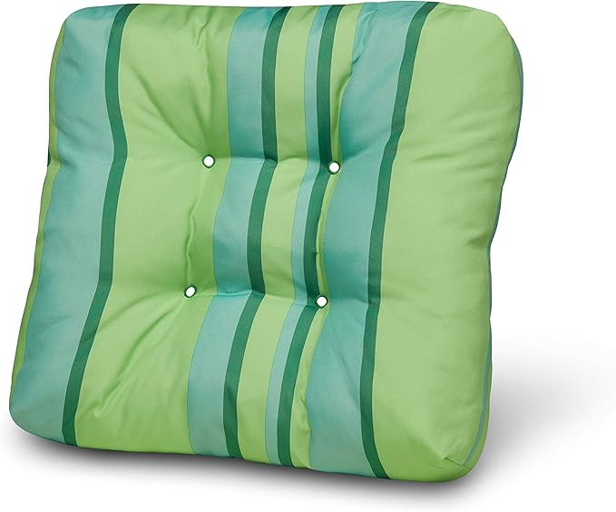 Duck Covers Water-Resistant 19 x 19 x 5 Inch Indoor Outdoor Seat Cushions, Limeon Stripe, 2-Pack