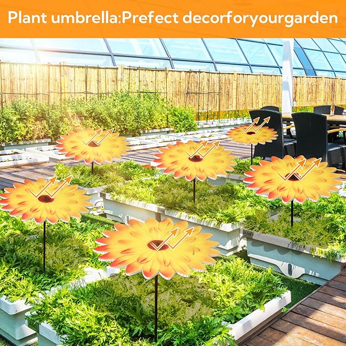 4 Pack Outdoor Small Plant Sunshade 12 Inch Garden Sunshade Tray Provides Shade to Protect Plants from The Hot Sun Umbrella for Potted Live Decor
