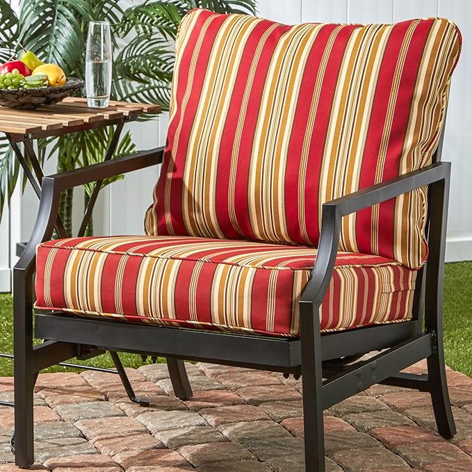 Tuscan Stripe Outdoor 2-piece Deep Seat Cushion Set