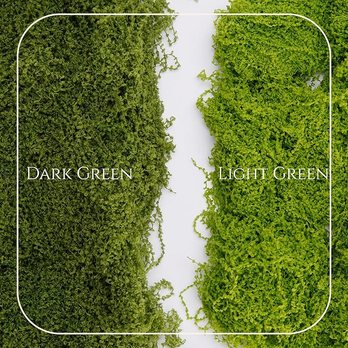 Fake Moss for Potted Plants Indoor, 7OZ Green Moss for Crafts - Realistic Faux Grass Decor for DIY, Terrariums, Fairy Gardens & Table Centerpieces Home Decor (Light Green)