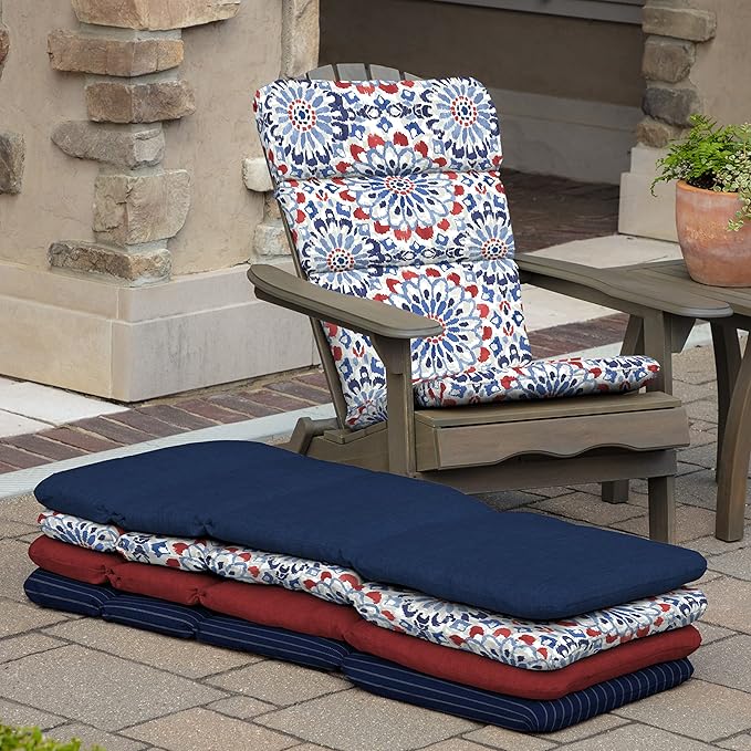 Arden Outdoor Adirondack or Rocking Chair Cushion, 20 x 17, Rain-Proof, Fade Resistant 17 x 20, Clark Blue