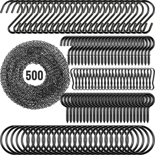 Frienda 500 Inch Metal Hanging Chains and Hanging Basket Hooks Set Small Chain with S Hooks DIY Plant Chain for Bird Feeder Birdbath Planters Grow Lights Lanterns Wind Chime and Ornaments