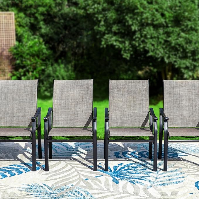 Sophia & William Outdoor Chairs Set of 4, Patio Chairs with Breathable Textilene Fabric and Heavy-Duty Iron Frame, Perfect for Lawn Garden Backyard Deck 350 lbs Capacity