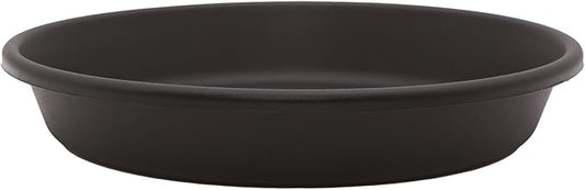 The HC Companies Flower Pot Saucers - Plastic Plant Saucer for Outdoors & Indoors - Traditional Design Plant Pot Trays for Water Drainage - Durable & Stylish Round Plant Tray (8-inch Black)