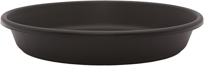 The HC Companies Flower Pot Saucers - Plastic Plant Saucer for Outdoors & Indoors - Traditional Design Plant Pot Trays for Water Drainage - Durable & Stylish Round Plant Tray (21-inch Black)