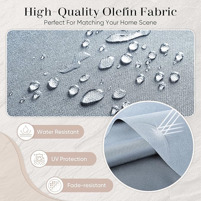 Outdoor Seat Cushion Set-24 x 24 x 6 Inch Outdoor Chair Cushions with Water Resistant & Removable Cover Outdoor Cushions for Patio Furniture Chair Sofa Couch-Sky Blue