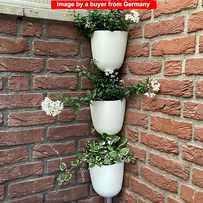 ORIMERC 2 Pack Corner Wall Mounted Hanging Planter Self Watering Triangle Plastic Flower Pot Decorative Modern Plant Vase Container Holder for Succulent Indoor Outdoor Home Office Décor White