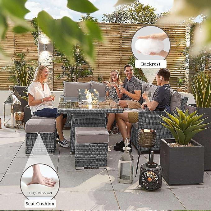 Outdoor Sectional Cushions, 4" Foam High-Density, Water-Resistant Couch Cushions Replacement Set, 14 Piece Patio Sectional Cushion for 6-Seat Sectional Patio Conversation Sets (Khaki)