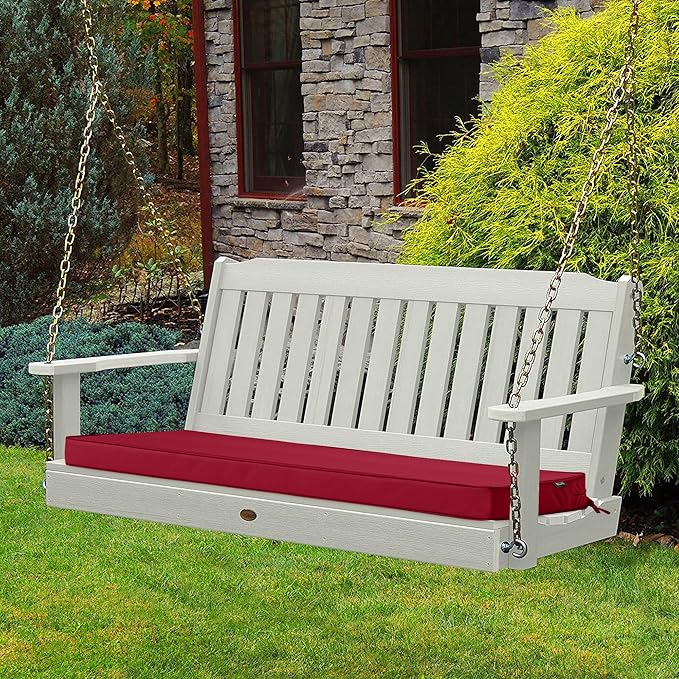 Outdoor Bench Cushions 45 x 18 Inch Thick Waterproof Porch Swing Cushions with Tie Patio Furniture Chair Cushion Bench Pad Color Fastness Backyard Seat Pads Burgundy