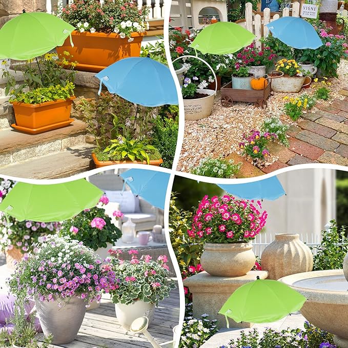 Plant Umbrella for Outdoor Plants, Adjustable Garden Sun Shade Umbrella for Potted Plants and Garden Beds, Durable Shade Cloth for Garden 2Pack