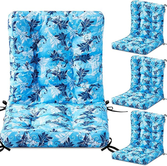 Hoteam 4 Set Outdoor Deep Seat Patio Chair Cushions Waterproof Patio Cushions Set 20 x 42 Inch for Furniture Replacement Removable Seat and Back(Paisley)