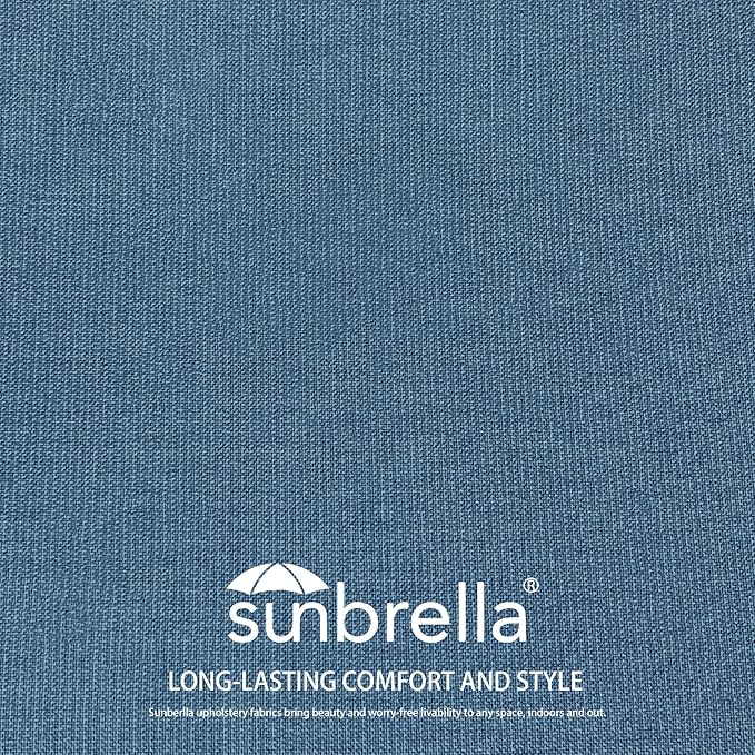 Sunbrella Outdoor Patio Chair Cushions Set, 24x27.5 Inch Outdoor Deep Seat Cushions Set of 2,Water-Resistant,Piped Edges & YKK Hidden Zipper,Sunbrella Spectrum Denim