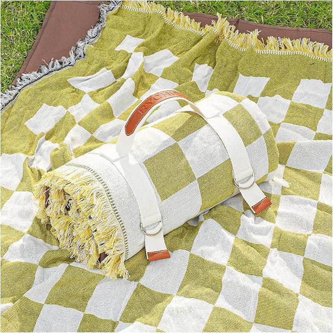 2 in 1 Extra Large Camping Blanket Outdoor Picnic Yoga Mat Lightweight Car Essential Roadtrip Gadget Rv Accessories Glamping Tent Gear Must Haves Hiking Stuff Backpacking Necessities Women Beach Gift