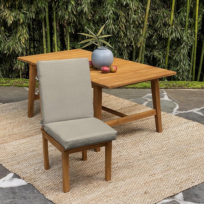Arden earthFIBER Outdoor Dining Chair Cushion, 20 x 20, Rain-Proof, Fade Resistant, Sandbar Taupe Texture