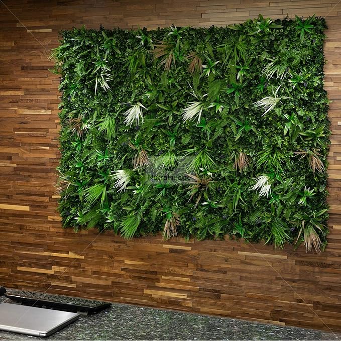 NatraHedge 20''X40'' Artificial Kauai Living Wall Grass Wall Decor, 5Pcs (28SqFt) Hedge Leaf Grass Panels for Indoor, Outdoor, Garden and Balcony Privacy Fence Screen