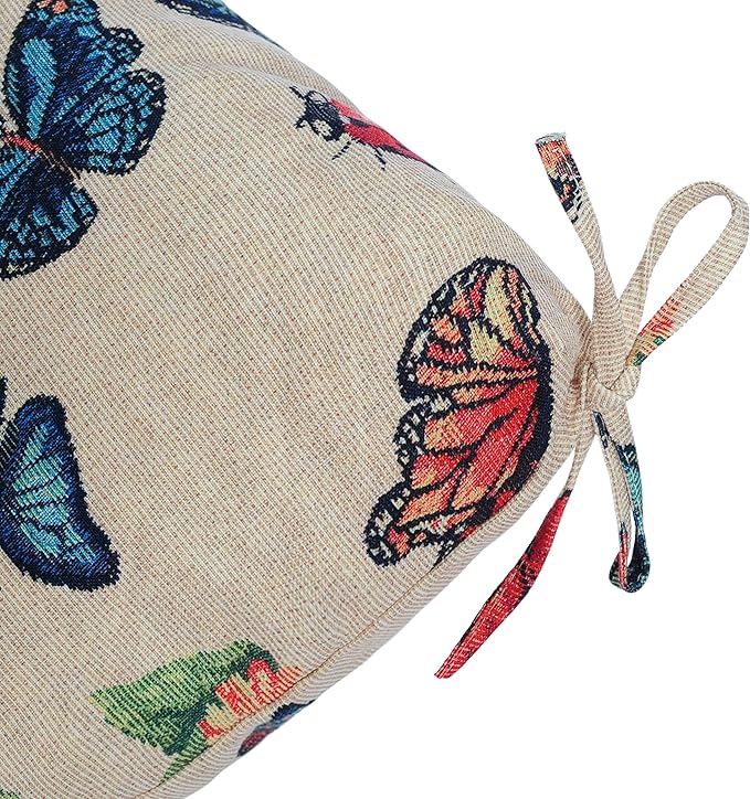 Set of 2 Outdoor Dining Chair Cushions, Patio Seating Cushions, 38x18x4.5 inch, for Garden Patio Furniture (Butterfly)