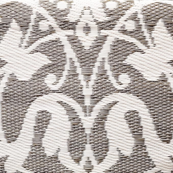 Mad Mats Traditional Outdoor Rug, Reversible Plastic Mat (5' x 8', New Wrought Iron - Cool Silver)