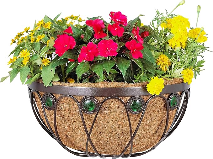 Arcadia Emerald Series Wall Manger Planter, 16-Inch