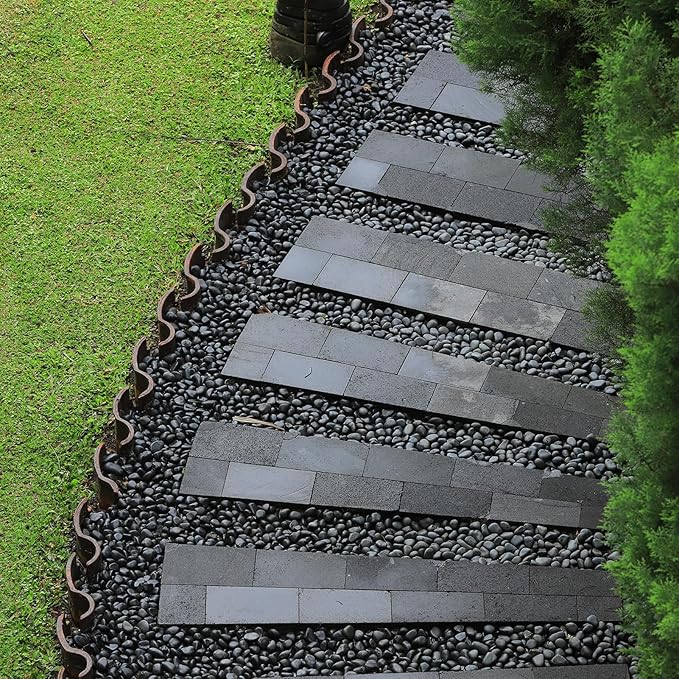 GASPRO 15lb Black River Rocks for Landscaping Outdoor, Polished Black Pebbles for Planters - 1 to 2 Inch, Large Decorative Stones for Garden Decor