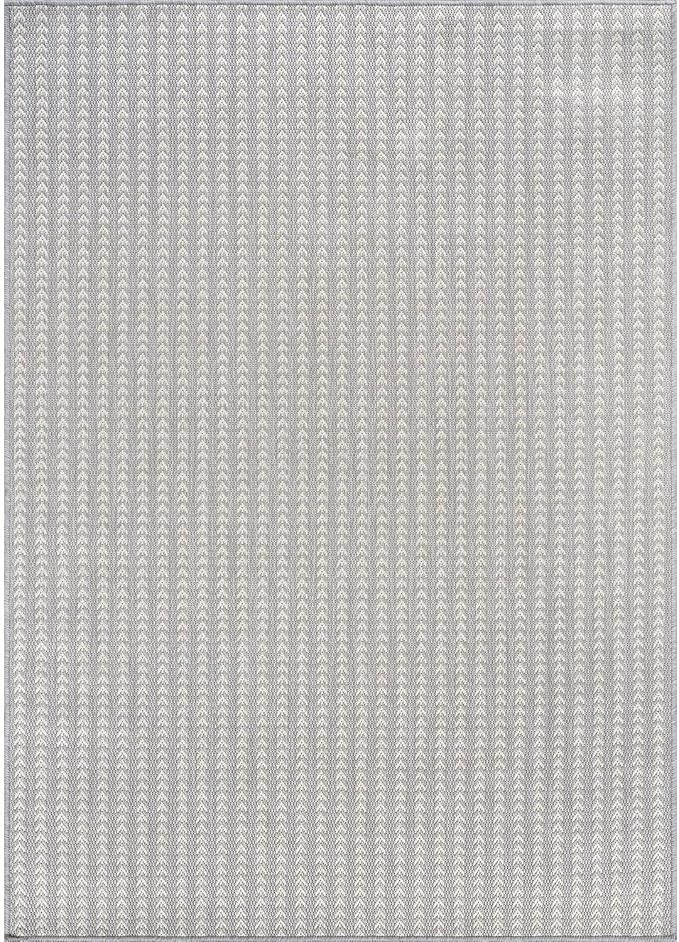 Washable Outdoor Rug 5x7 Modern Area Rugs Outdoor Carpets Striped Pattern Non Shedding Waterproof Easy Clean Patio Deck Porch Living Room Bedroom Garden RV (5 X 7 Gray)