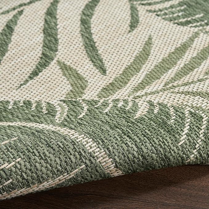 Nourison Home Garden Oasis Ivory Green 5' x 7' Area Rug - Easy Clean, Non Shedding, Bed Room, Living Room, Dining Room, Kitchen (5' x 7')