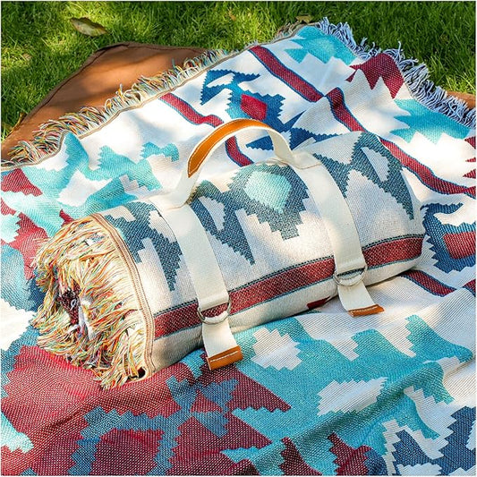 2 in 1 Extra Large Boho Beach Blanket Towel Sand Free Outdoor Picnic Mat Giant Oversized Xl Big Jumbo Huge Turkish Woven Throw Cloud Summer Vacation Essential Travel Must Have Accessories Women Gift