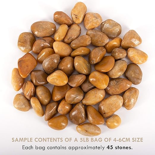 5 lbs Approx. 45 River Rocks Pebbles for Plants Natural Decorative Polished Stones for Planters Succulent Rocks Aquarium Gravel (1.6-2.4 Inches)