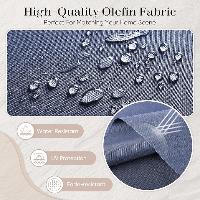 Luxury Outdoor Seat Cushion Set-22 x 24 x 6 Inch Outdoor Chair Cushions with Water Resistant & Removable Cover Outdoor Cushions for Patio Furniture Chair Sofa Couch