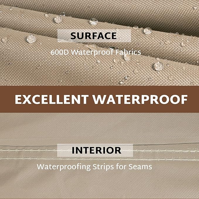 iBirdie Outdoor Sectional Cover fit 85 x 85 inch, 84 x 84, 83 x 83, 82 x 82 L-Shaped Patio Sofa Waterproof Weatherproof 600D Heavy Duty Garden Furniture Cover for Outside L Shape Couch, Brown