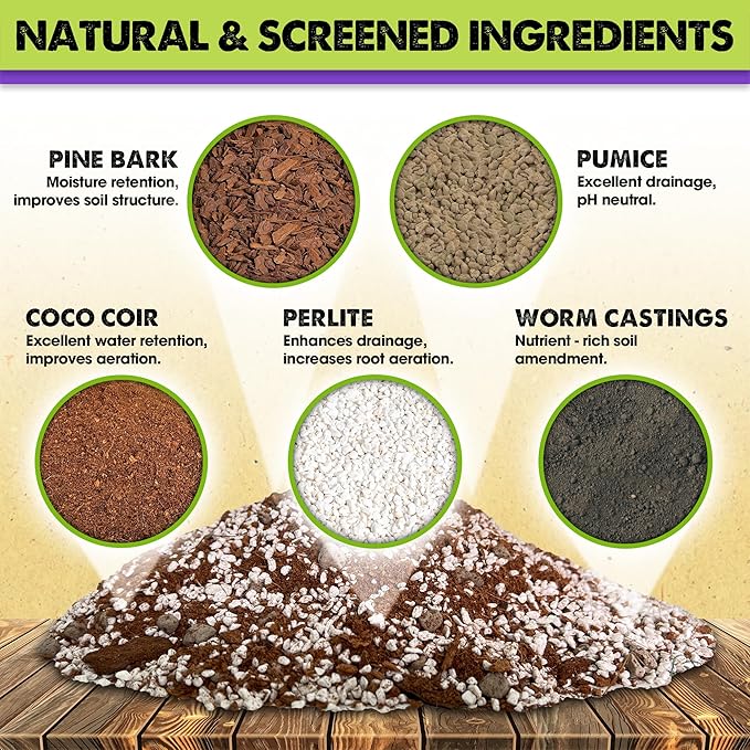 DUSPRO Recycle Tropical Potting Mix Pre-Mixed 5in1 with Pine Bark, Coco Coir, Perlite, Worm Casting & Pumice Ideal Aroid Mix Soil for Monstera, Pothos, Philodendron, Other Indoor HousePlants 4QRT