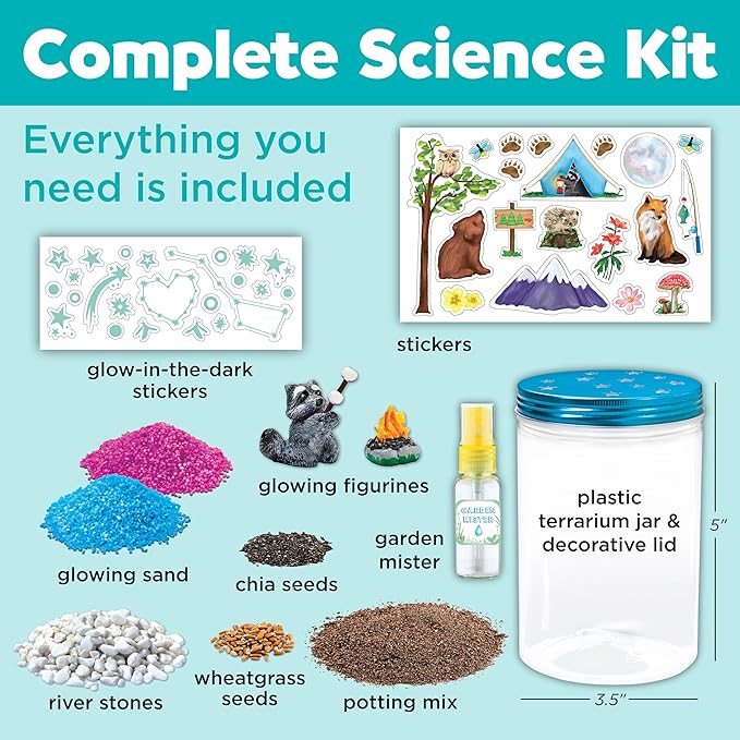Creativity for Kids Grow 'N Glow Terrarium Kit - Educational Science Kits| Easter Basket Stuffers for Kids Gifts for Boys and Girls| Craft and STEM Projects (Ages 6+)