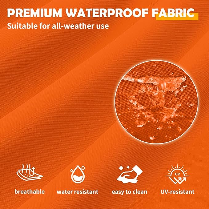 Amopatio Outdoor Sofa Replacement Cushion Set. Waterproof Seat and Back Cushions for Patio Fumniture - Extra-Thick Cushions, Machine- Washable Covers(Orange)