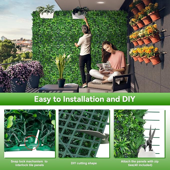 Grass Wall Panels, 60"x120"(50 SQFT) Hedge Boxwood Roll Backdrop with UV-Resistant, Fake Greenery Plant Decor for Outdoor Indoor Patio Garden Backyard