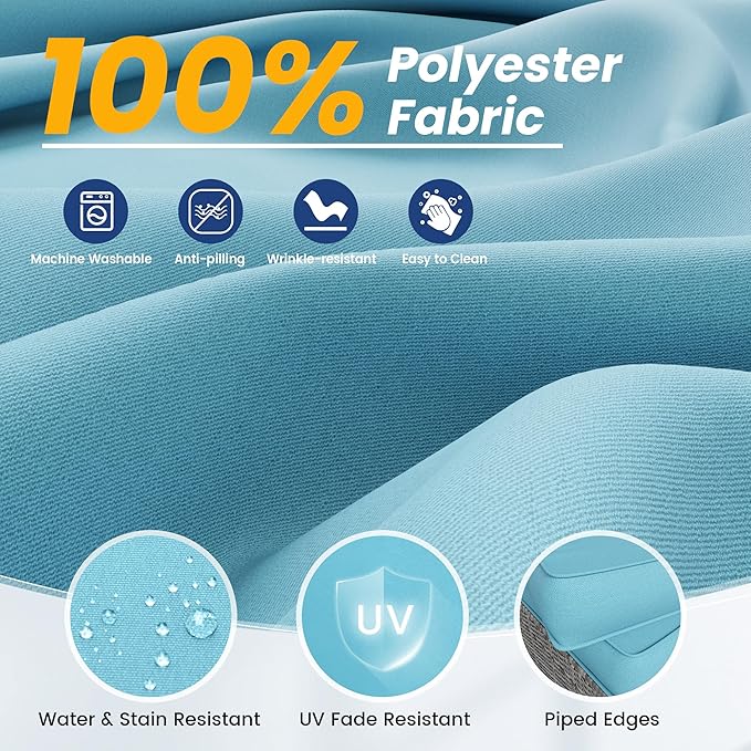 UDPATIO Outdoor Cushions for Patio Furniture, 4'' Replacement Cushions for Outdoor Furniture, Set of 8 Water-Resistant Outdoor Sectional Cushions for Sofa Couch Chair (Sky Blue)