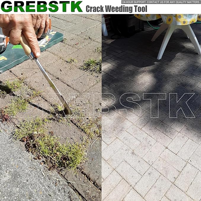 GREBSTK Crack Weeder Crevice Weeding Tool Stainless Steel Manual Weeder Gardening Tool