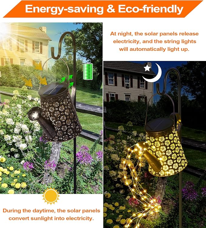 90 LED Solar Watering Can with Lights, Waterproof Large Hanging Lantern Landscape Solar Lights Outdoor Garden Decor for Outside Yard Porch Gardening Gifts for Mom Birthday Mother's Day