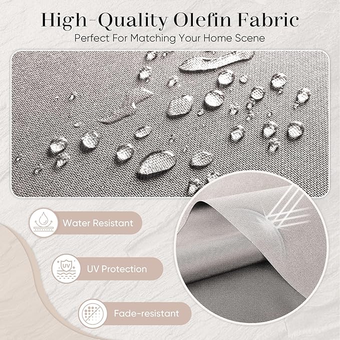 Outdoor Seat Cushion Set-24 x 24 x 6 Inch Outdoor Chair Cushions Set of 2 with Water Resistant & Removable Cover Outdoor Cushions for Patio Furniture Chair Sofa Couch-Beige