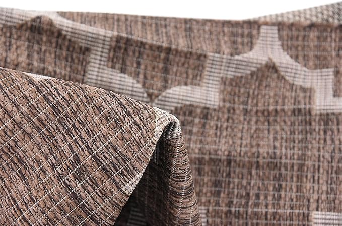 Unique Loom Outdoor Trellis Collection Area Rug (9' x 12' Rectangle, Brown/ Ivory)