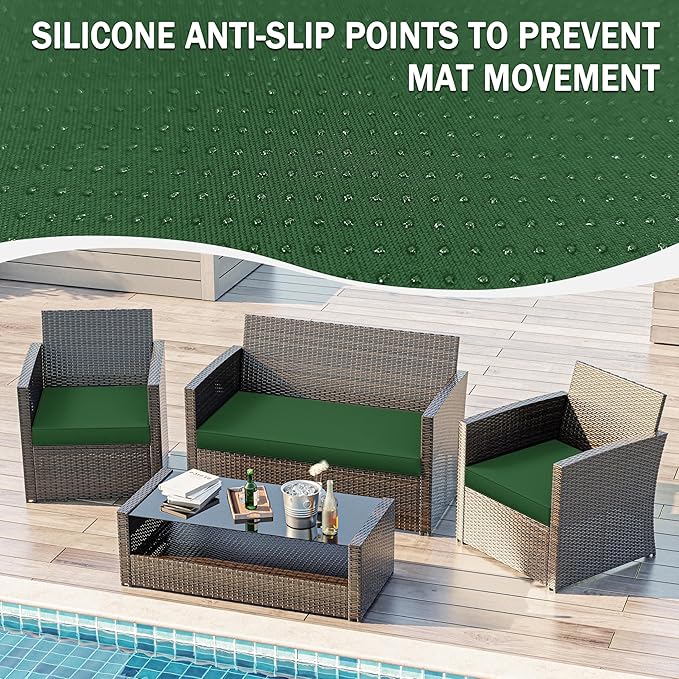 3 Pack Outdoor Replacement Cushions,36L x 18W x 3H,18L x 18W x 3H inch, High-Elastic Replacement Sponge for 4-Seater Water-Resistant Patio/Sofa with Removable Covers (Green)