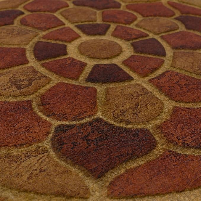 Mohawk Home Stoney Medallion Casual Ornamental Clay 2' X 4' Door Mat Perfect for Porch, Garage