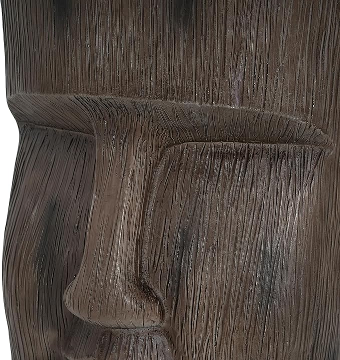14.1" Side Table,Easter Island Moai Statue Pedestal End Table Stool,for Home Patio Deck Sunroom Garden Balcony Yard Lawn,Light Grey